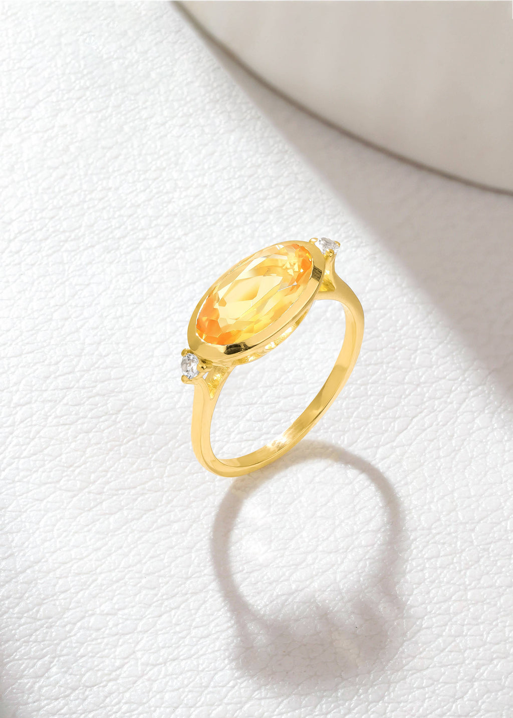 Tiramisu - Gold Plated 925 Silver Citrine Elegance Ring
