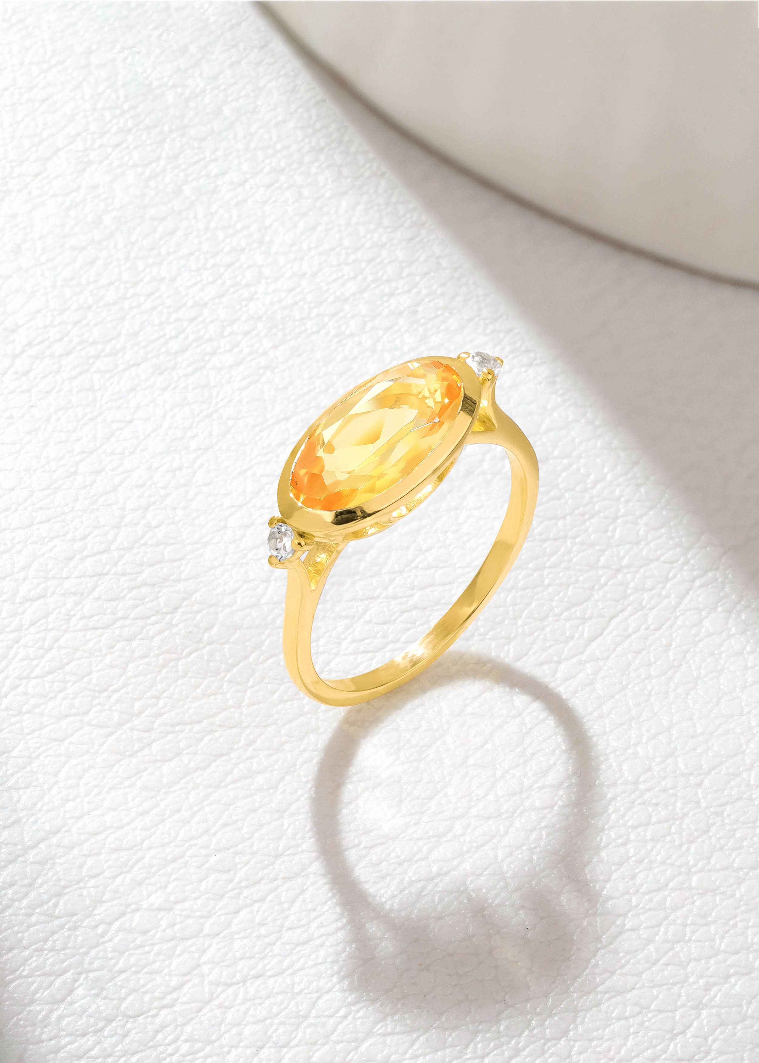 Tiramisu - Gold Plated 925 Silver Citrine Elegance Ring