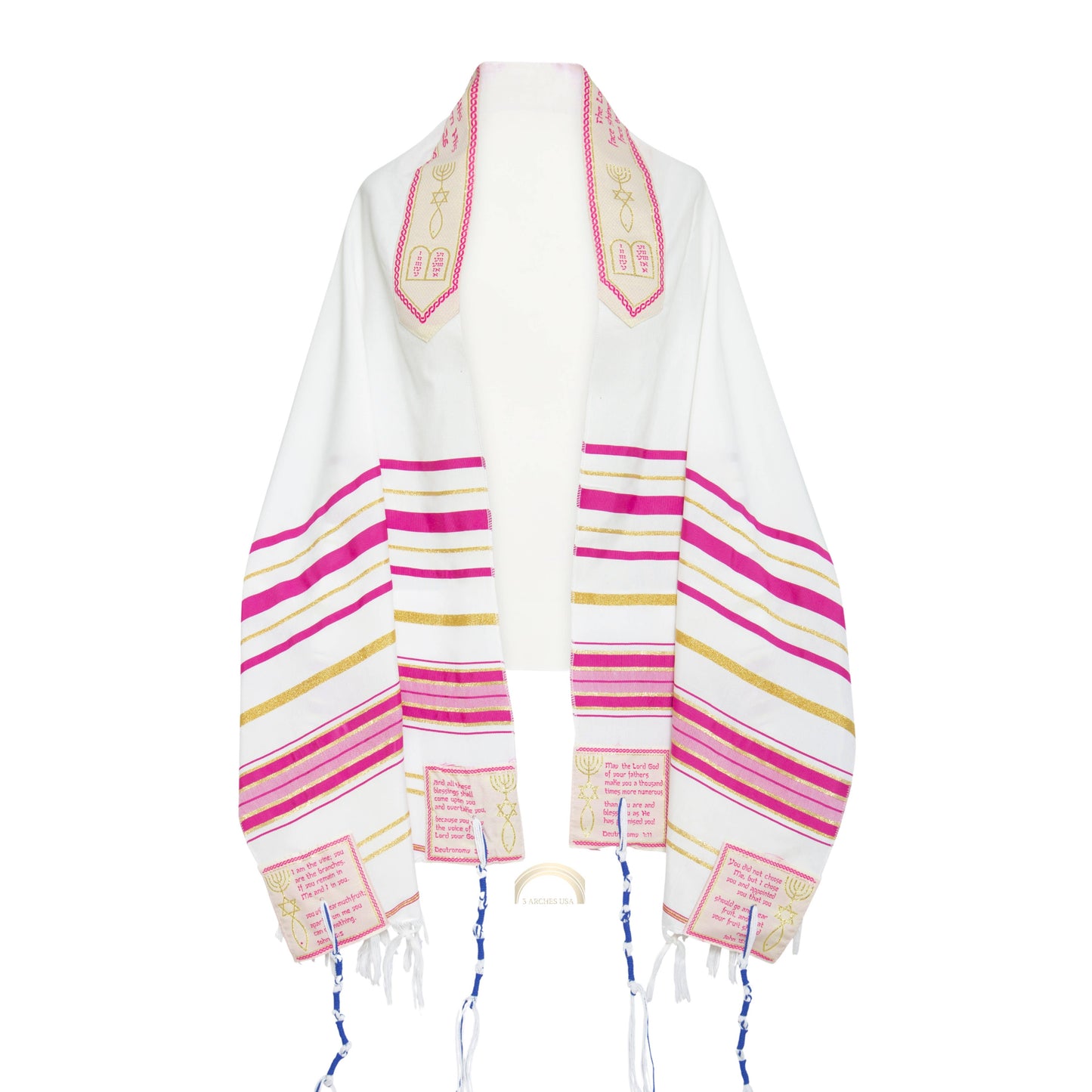3 Arches USA - The Blessing Tallit-Prayer Shawl,Matching Bag & Brochure