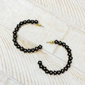 Prep Obsessed Wholesale - Beaded Mini Flower Lined Hoop Earrings