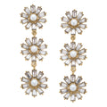 Canvas Style - Amelia Pearl & Crystal Drop Earrings in Ivory