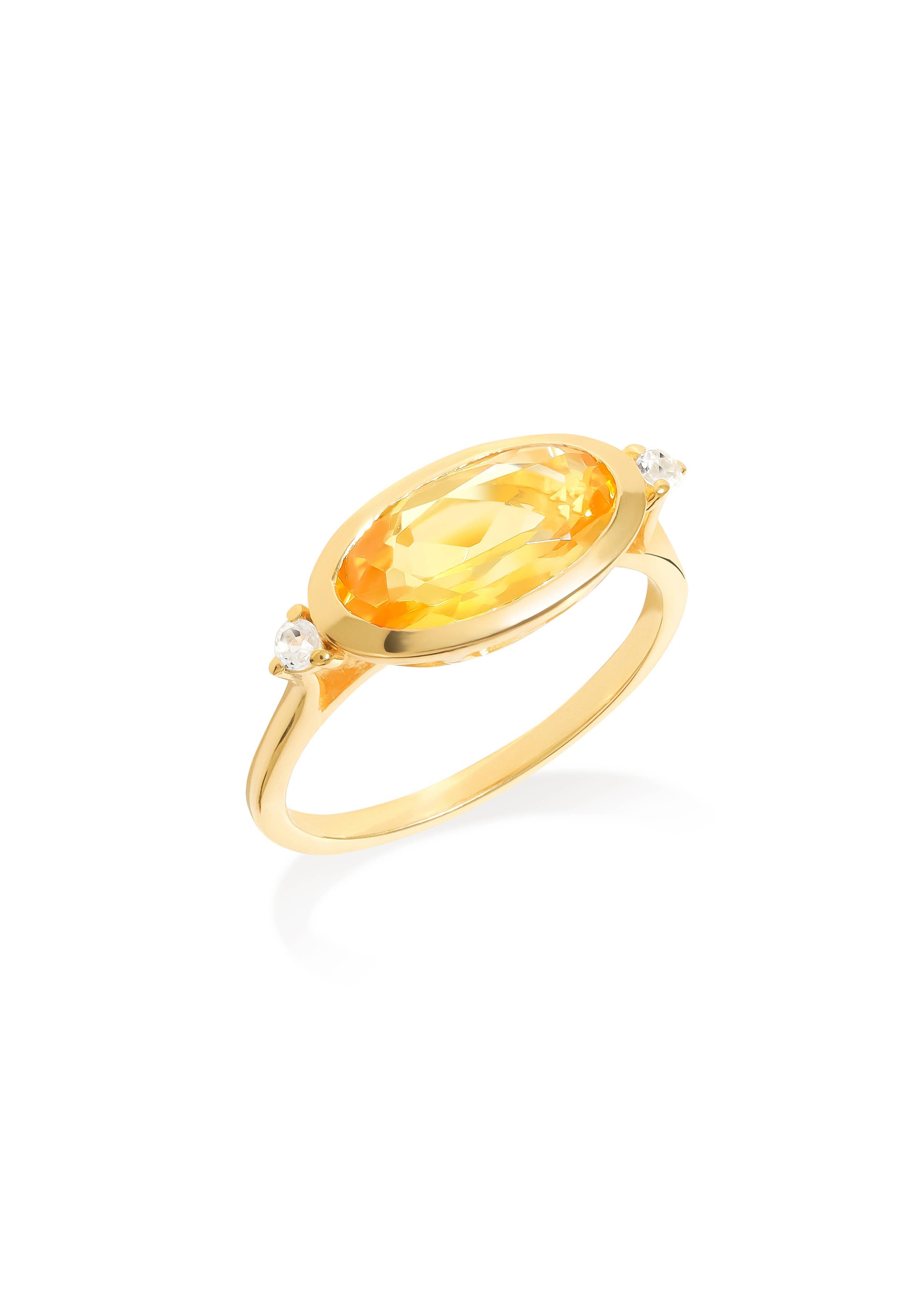 Tiramisu - Gold Plated 925 Silver Citrine Elegance Ring