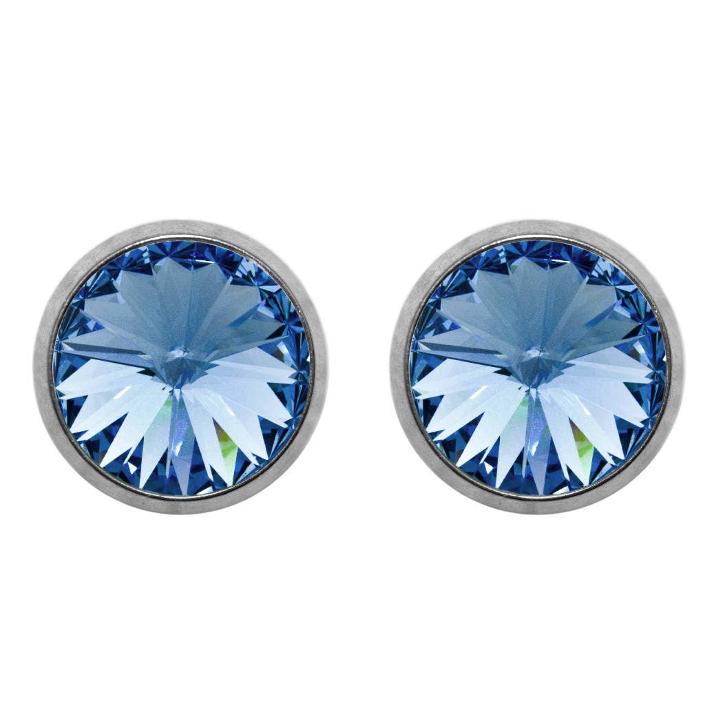 Soul Collection - Titanium stud earrings Laura with premium crystal