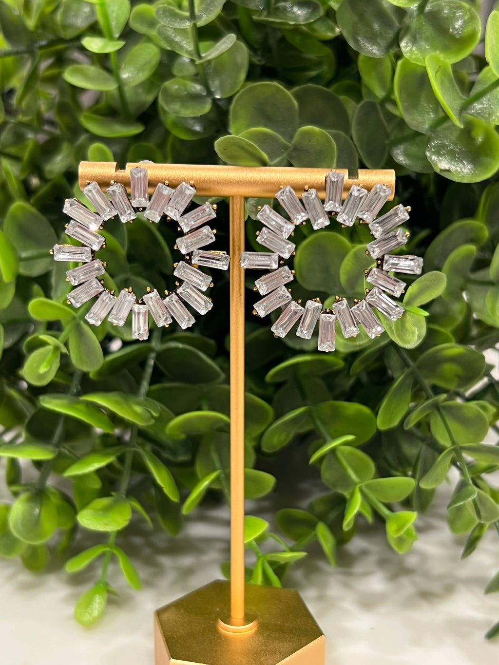 Buttoned Up with Lux - Circular Crystal Stud Earrings