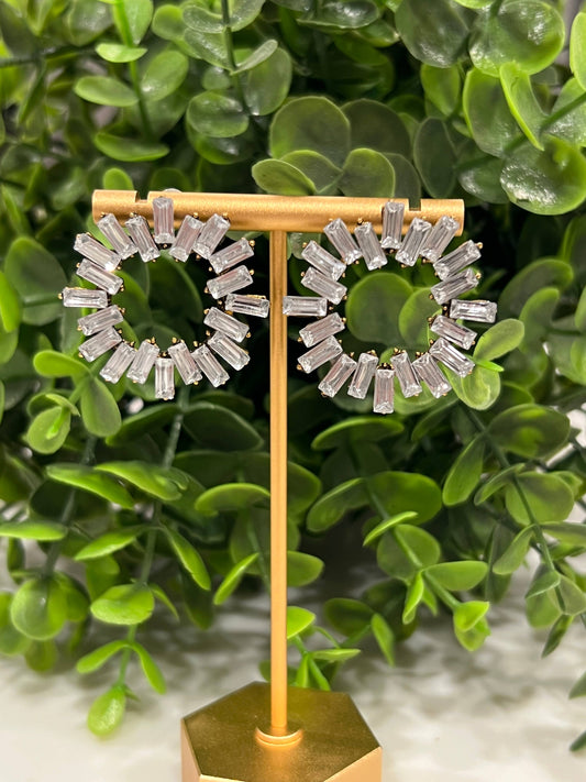 Buttoned Up with Lux - Circular Crystal Stud Earrings