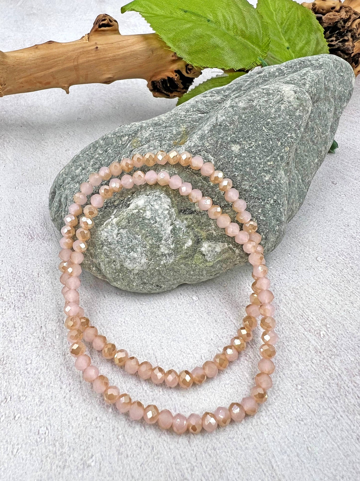 4MM Petite Crystal Stackable Set of 2 Stretch Bracelets