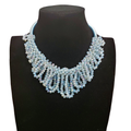 Gardenia Jewelry Ltd. - Baby Blue Faceted Iridescent Crystal Bib Collar Necklace