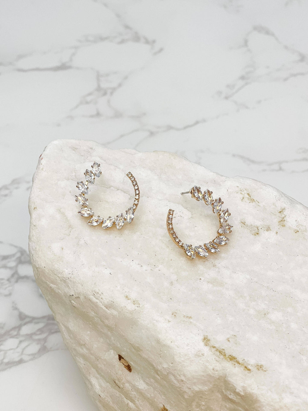 Prep Obsessed Wholesale - Glitzy Cubic Zirconia Hoop Earrings