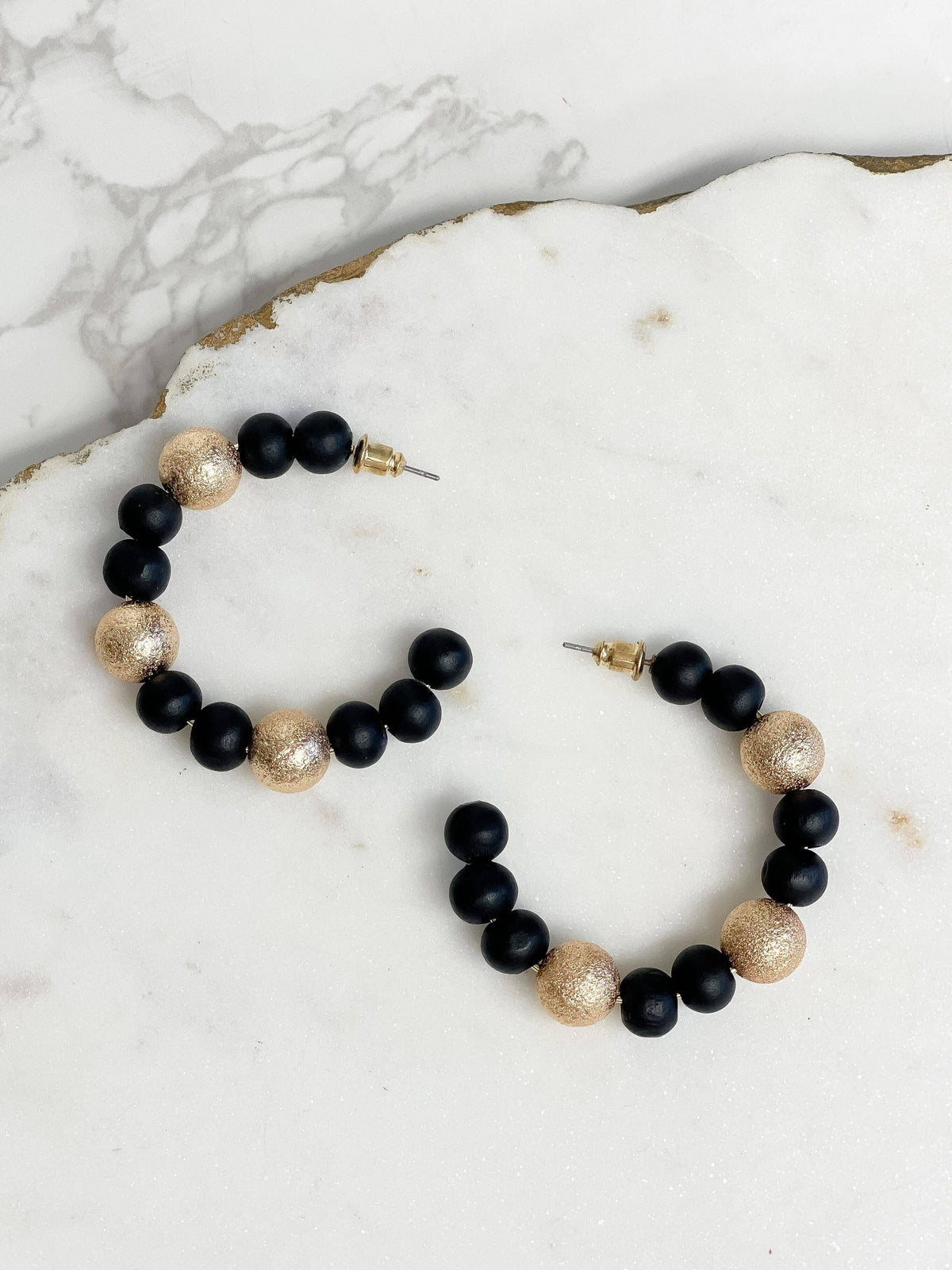 Prep Obsessed Wholesale - Gold & Color Bead Hoop Earrings