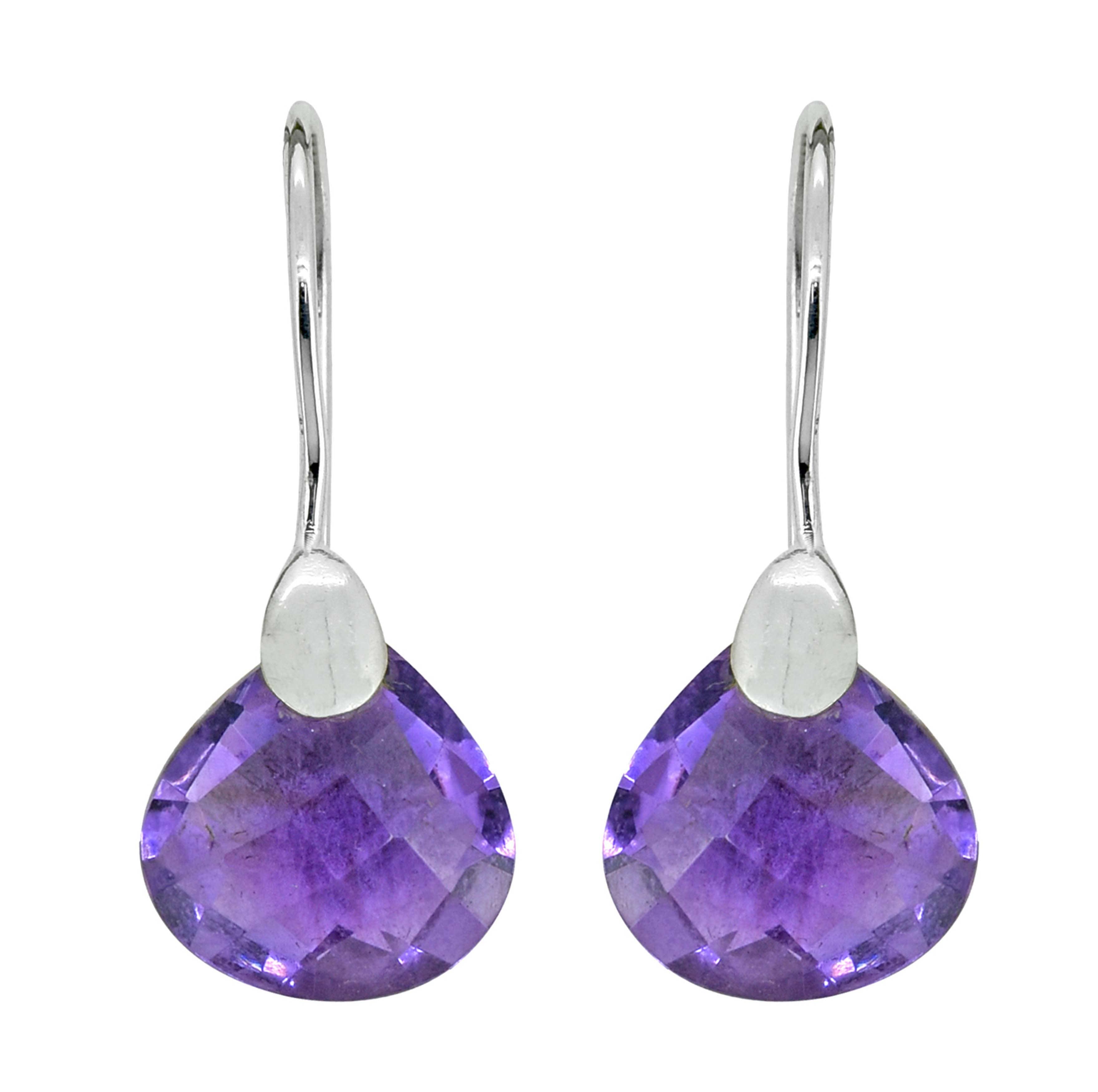 Tiramisu - 925 Sterling Silver Purple Amethyst Gemstone Earring