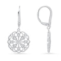 Queen Jewels - Sterling Silver Vintage Floral CZ Leverback Earrings