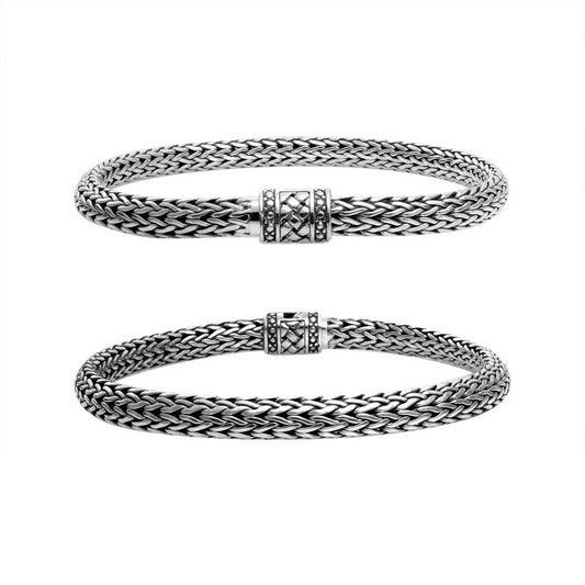 Bali Designs - AB-9020-S-7.5" Sterling Silver Bracelet With Plain Silver