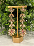Buttoned Up with Lux - Champagne and Pink Crystal Drop Earring