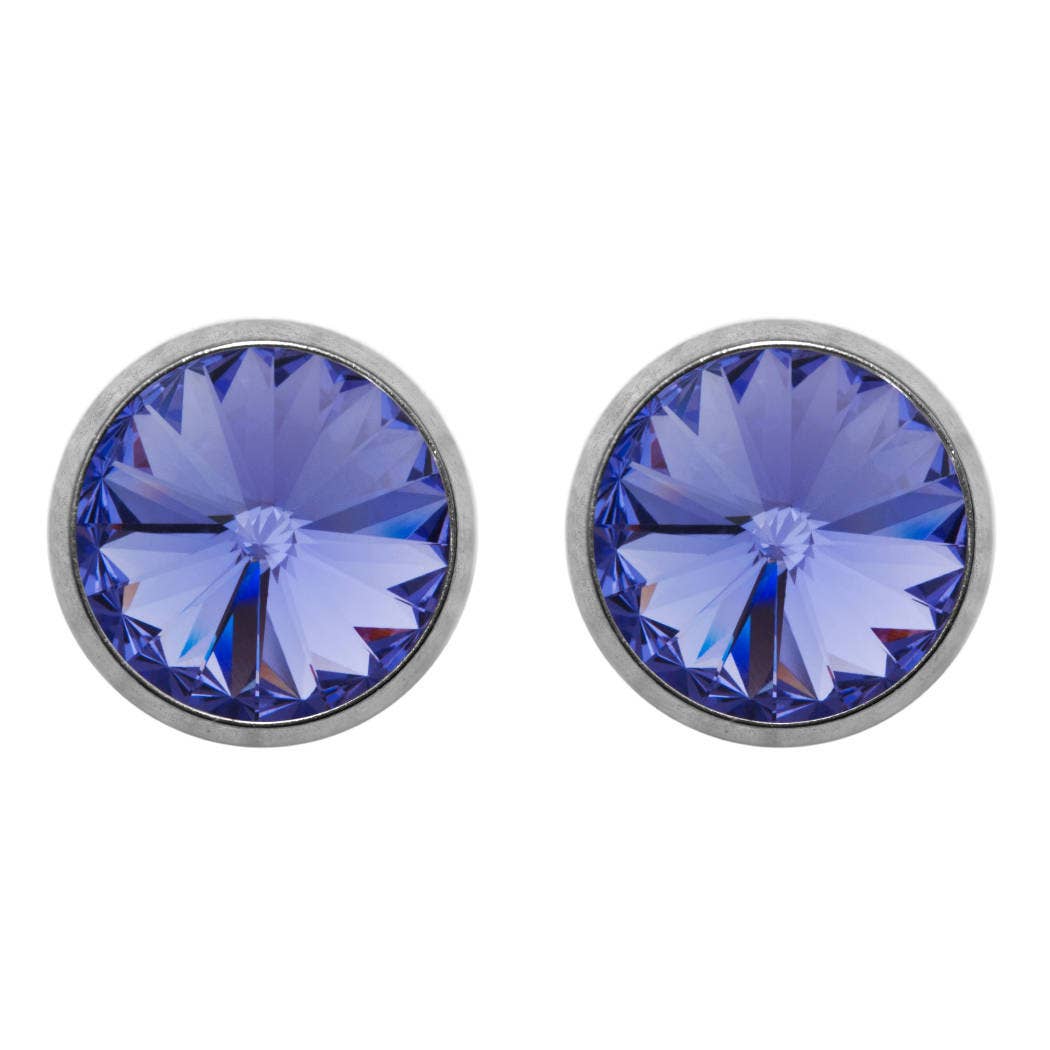 Soul Collection - Titanium stud earrings Laura with premium crystal