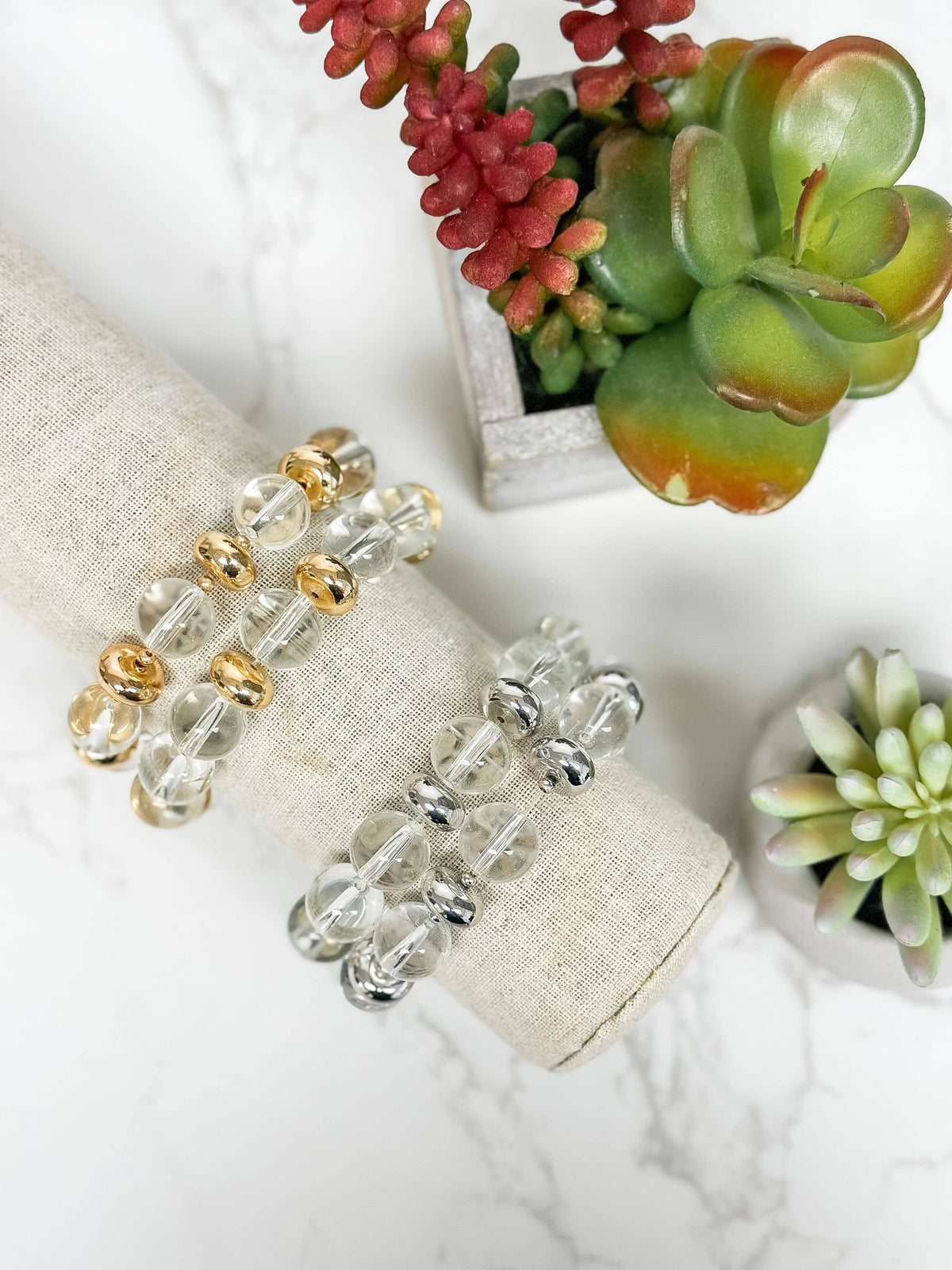 Prep Obsessed Wholesale - Lucite Stretch Stack Bracelets - Choice of Color