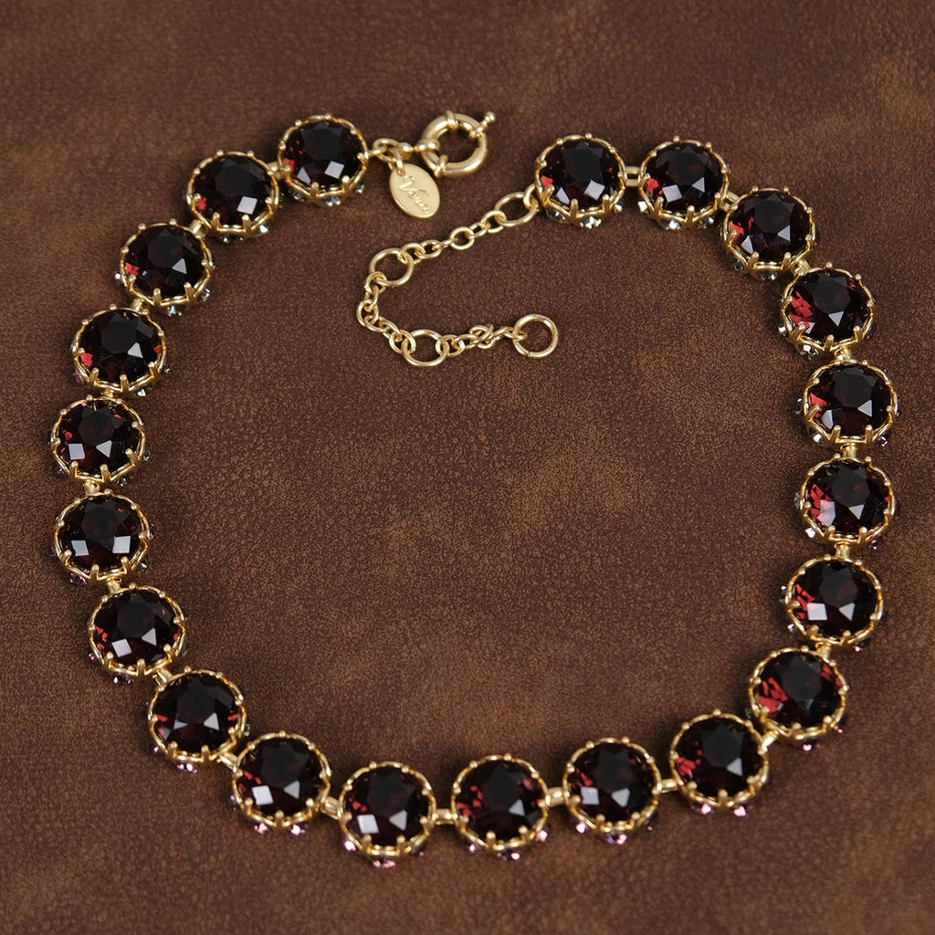GirlyPirateCo - Vintage Elegant 18K Gold Plated Crystal Choker Necklace