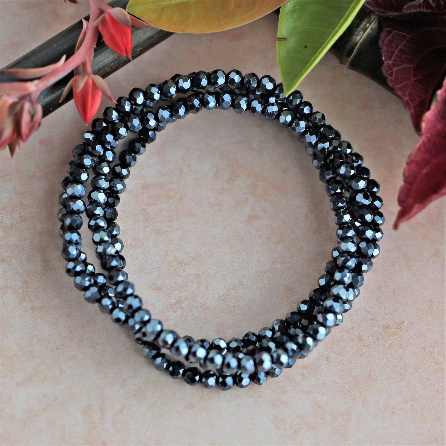 4MM Petite Crystal Stackable Set of 2 Stretch Bracelets