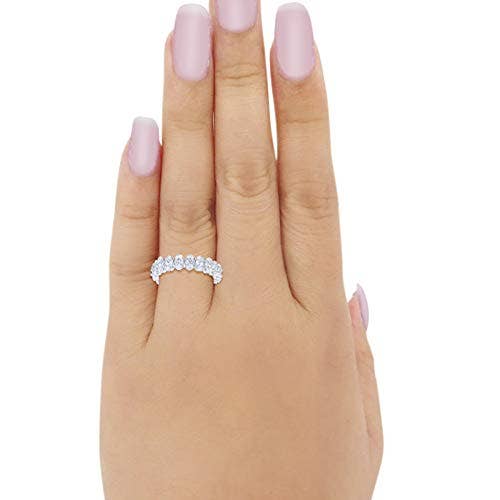 Blue Apple Imports - Full Eternity Ring Oval Simulated Cubic Zirconia