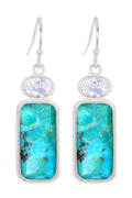 Zoey Simmons - Turquoise & CZ Drop Earrings - SF