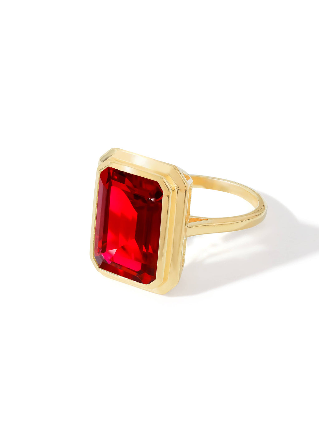 Tiramisu - Gold Plated 925 Silver Lab Created Ruby Regal Ember Ring