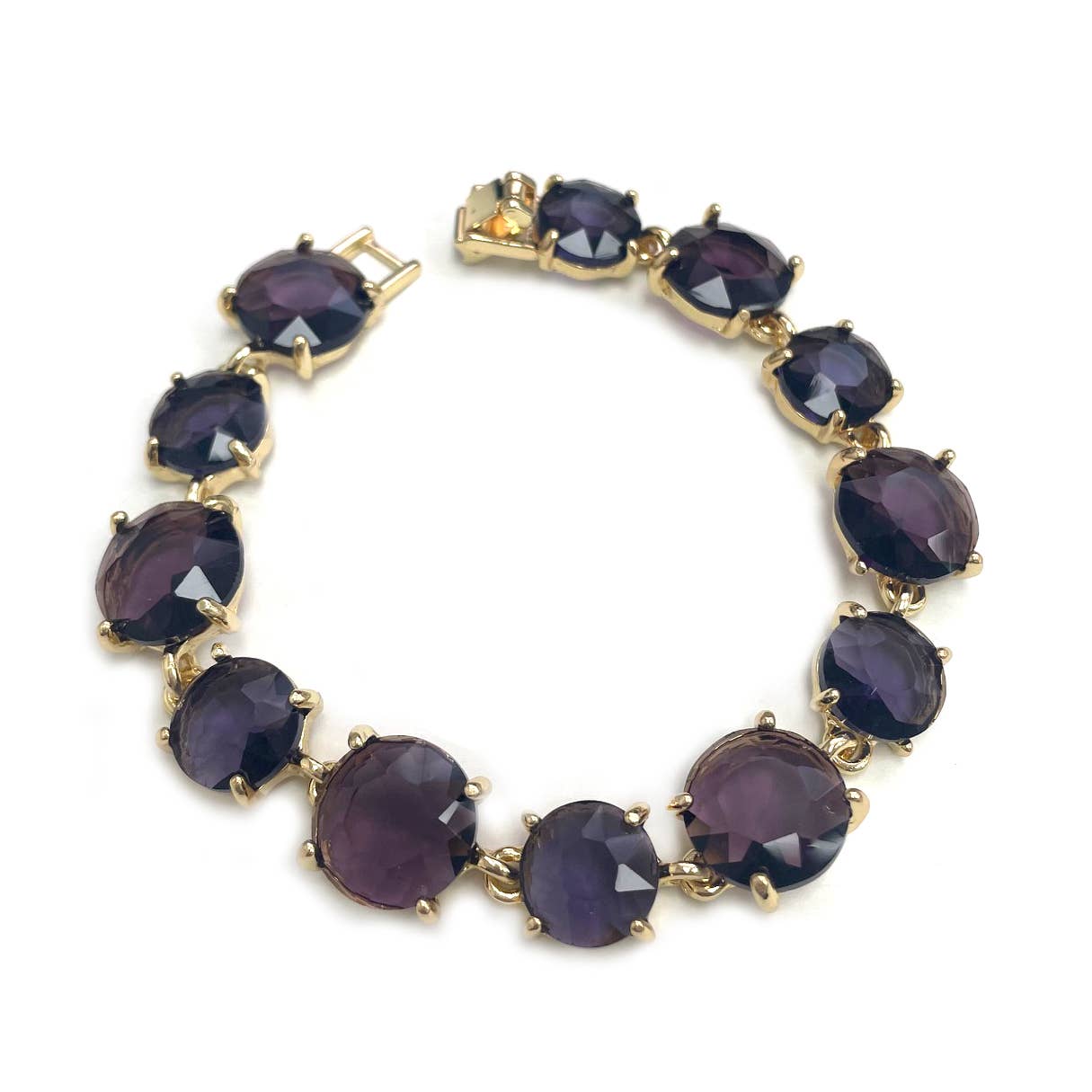 StarryNYC - Round Glass Crystal Linked Bracelet